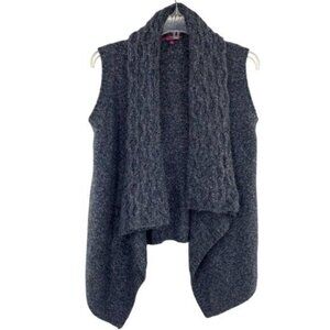 Eastside Westside Women's Wool Blend Marled Open Cable Knit Draped Sweater Vest